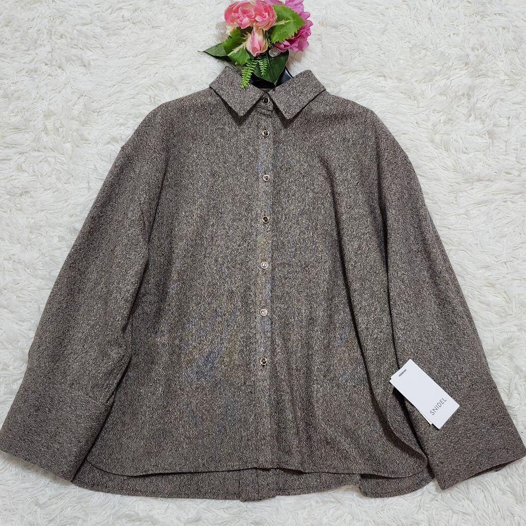 タグ付き未使用☆スナイデル　メタルフレームボタンシャツ　ブラウン