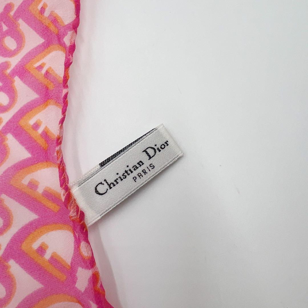 クリスチャンディオール Dior スカーフ　シルク　トロッター　ピンク