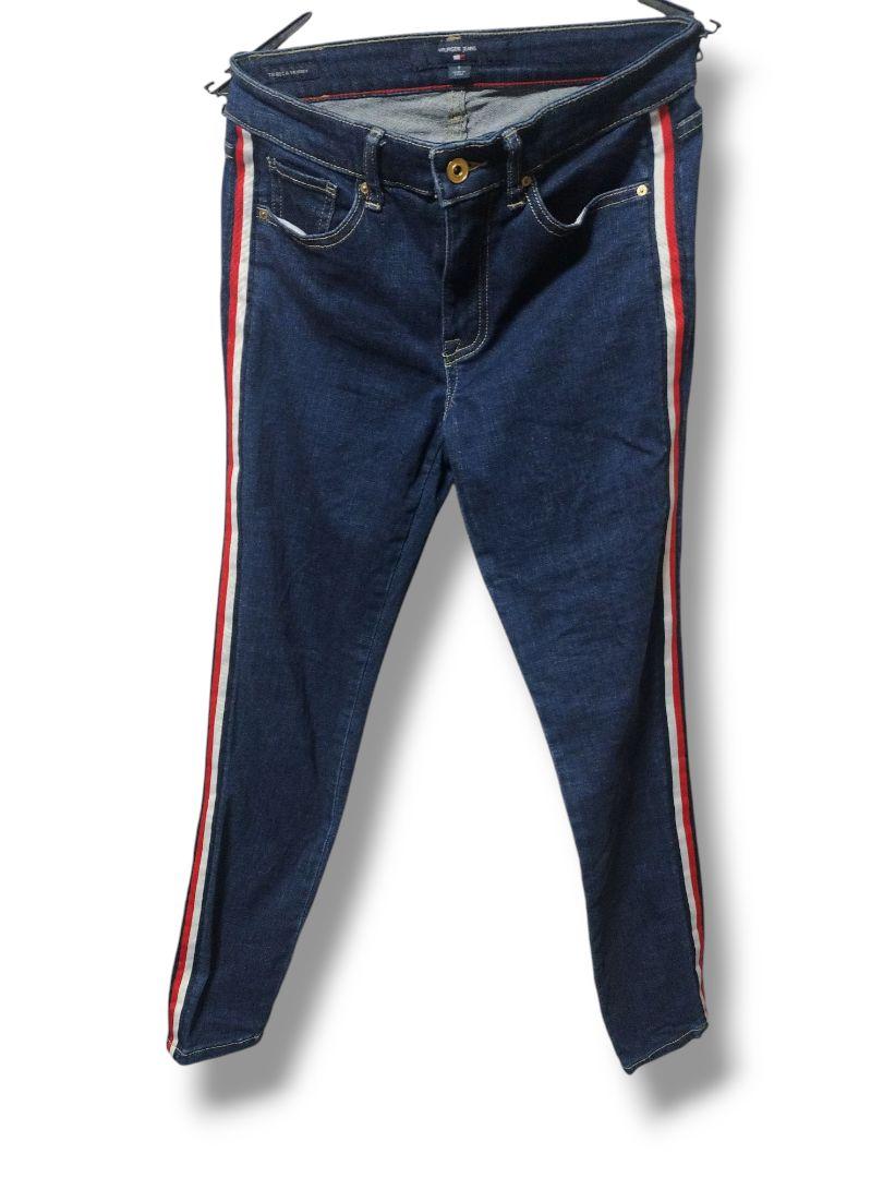 HILFIGER JEANS レディース ストライプ スキニー ジーンズ 2