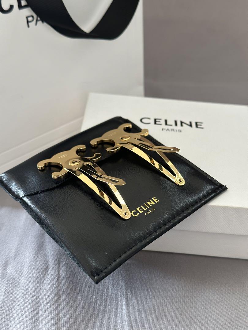 【全品送料無料】 可愛い☆CELINE ゴールド ヘアクリップ 2個セット ヘアアクセサリー