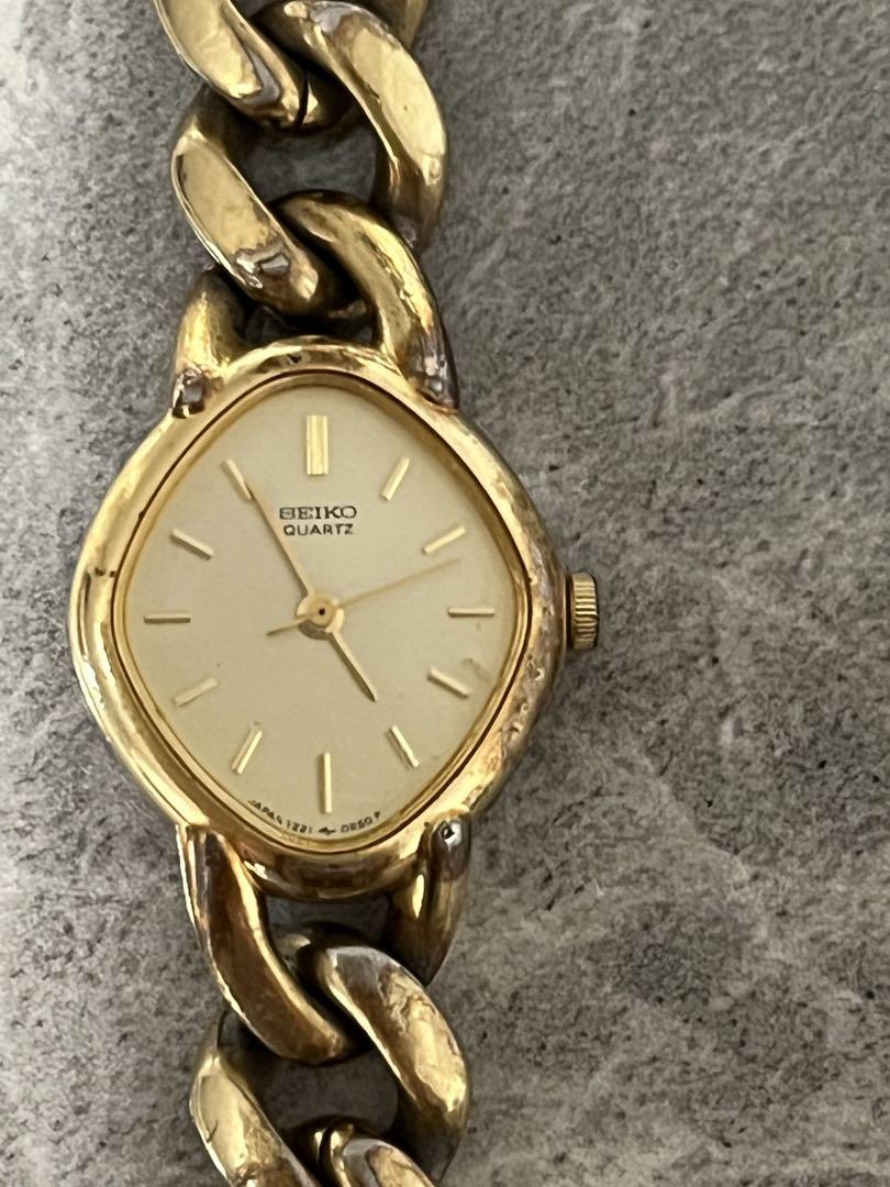 美品✨ SEIKO 喜平チェーン ダブル 腕時計 クォーツ ゴールド スクエア SEIKO 腕時計 「別注」「SEIKO」スクエア 2トーン メタル