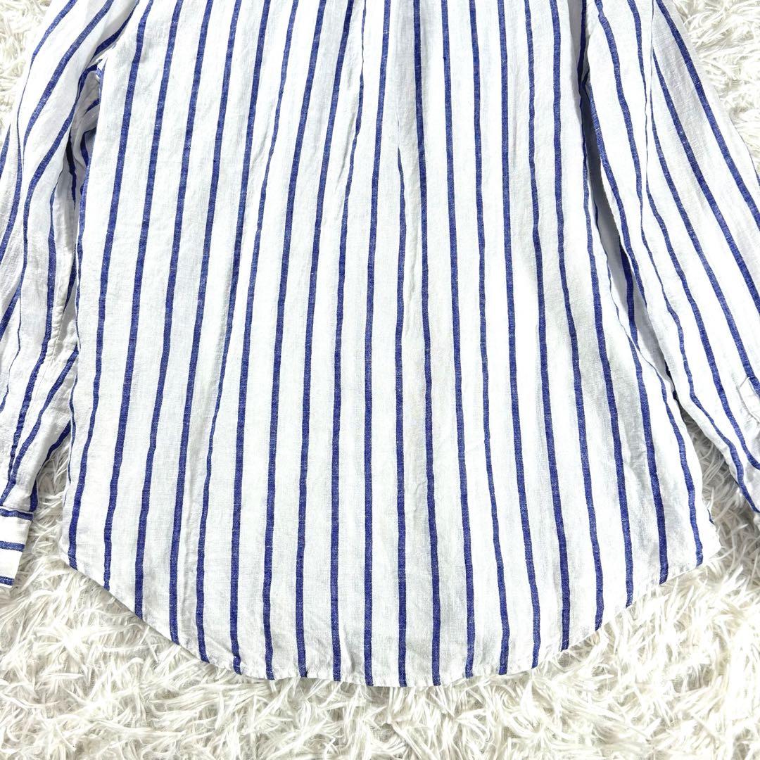 極美品✨Polo Ralph Lauren シャツ　麻　ストライプ　現行タグ　L