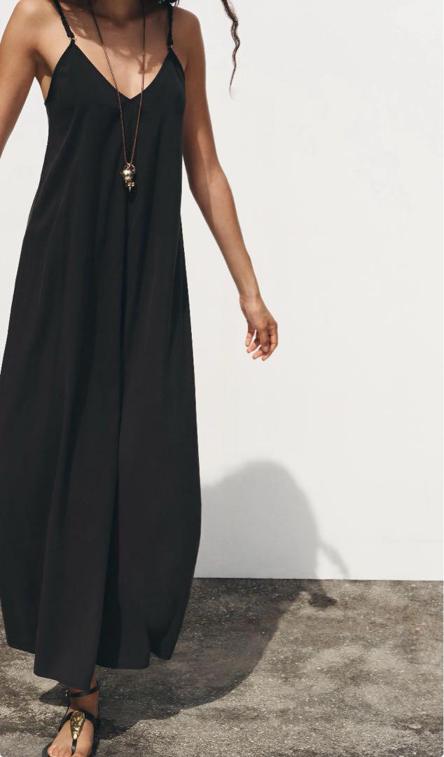 【ZARA】ストラップロングワンピース ブラウン | 8372/091/700 ZARA ストラップロングワンピース｜Yahoo!フリマ（旧PayPayフリマ）