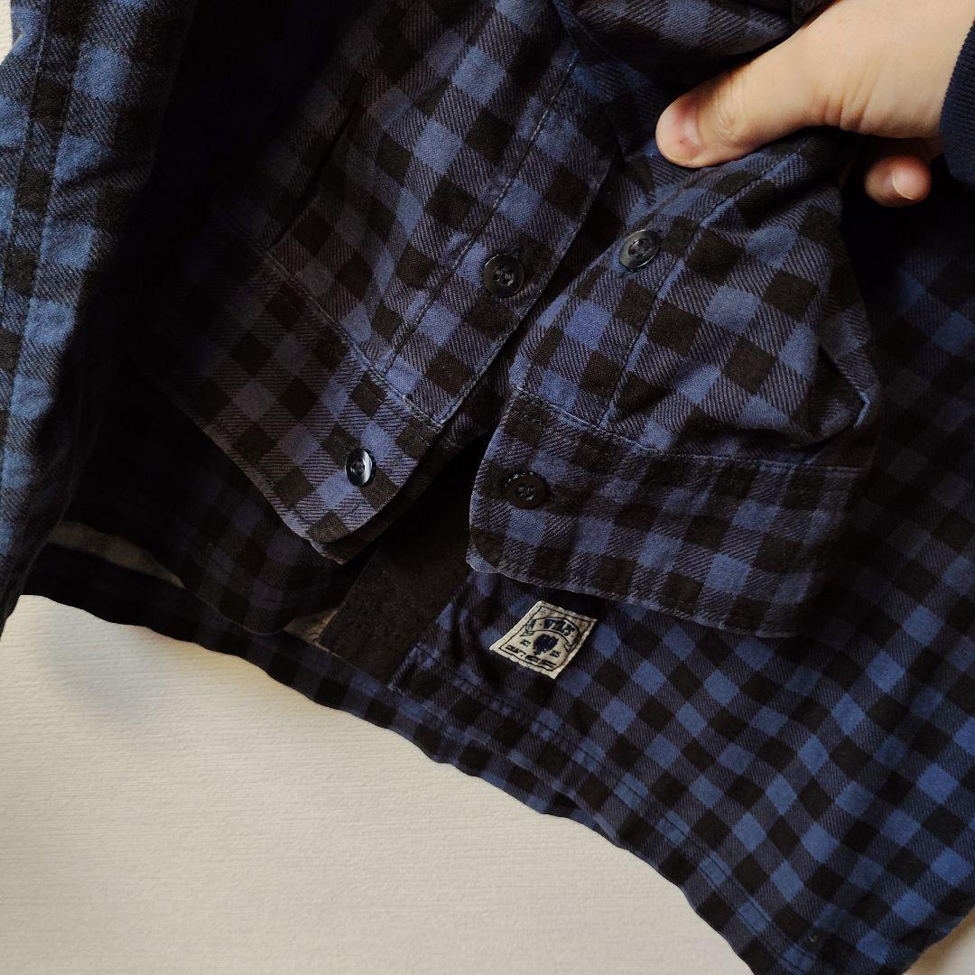 WTAPS ネルシャツ M ネイビー/ブラックチェック