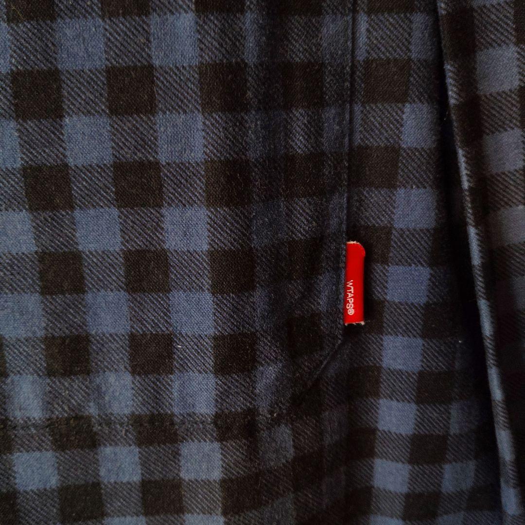 WTAPS ネルシャツ M ネイビー/ブラックチェック