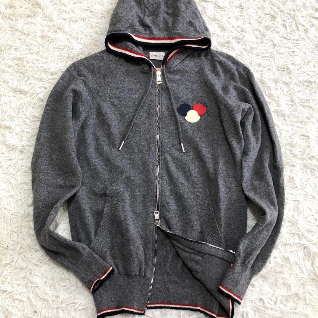 希少【MONCLER】ニット迷彩パーカー 美品】MONCLER ニット パーカー ジップ トリプル マグリヤ