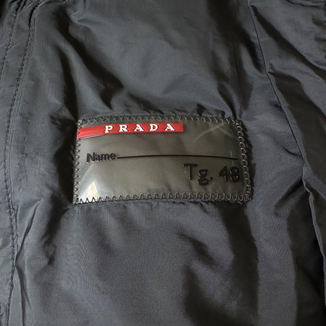 PRADA ナイロンジャケット ブルーグレー ドローコード 48 PRADA ナイロンジャケット ブルーグレー ドローコード 48