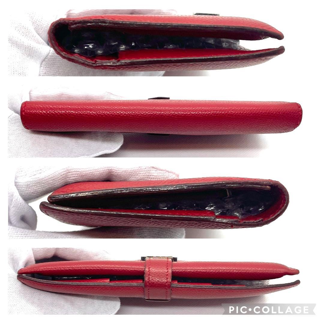 【505】HERMES/エルメス べアン 二つ折り 長財布 ウォレット レッド