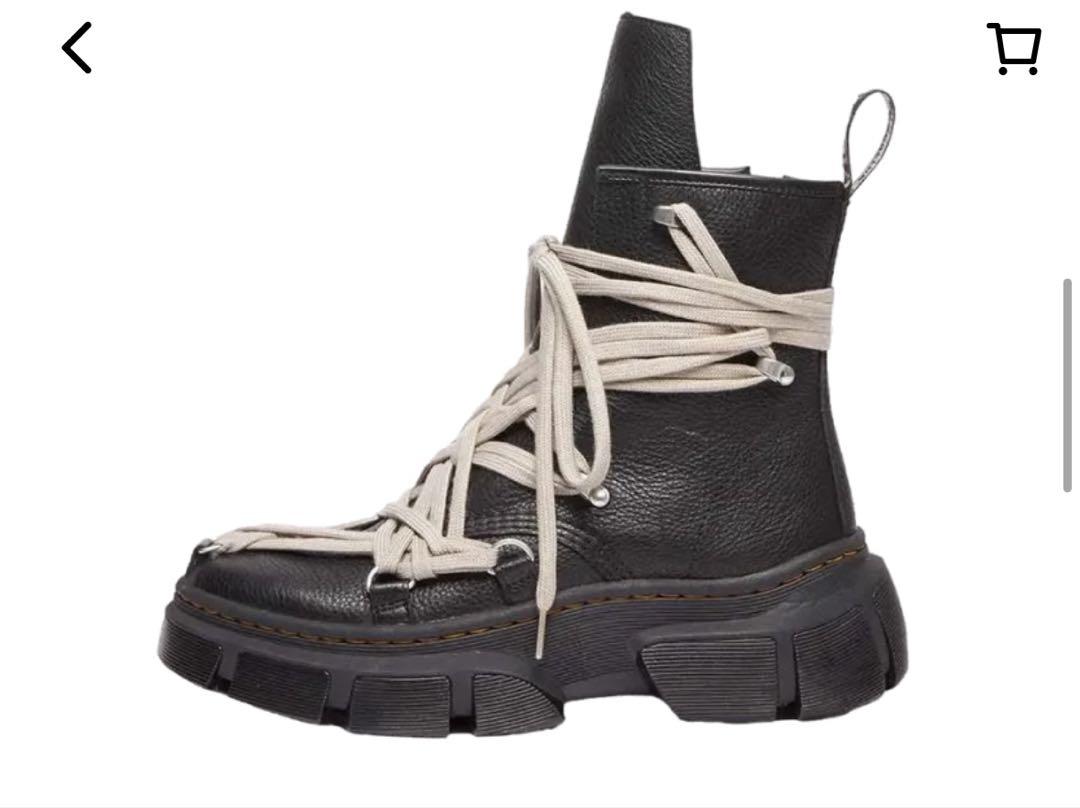 リックオウエンス ドクターマーチン Mega Lace Boot Black