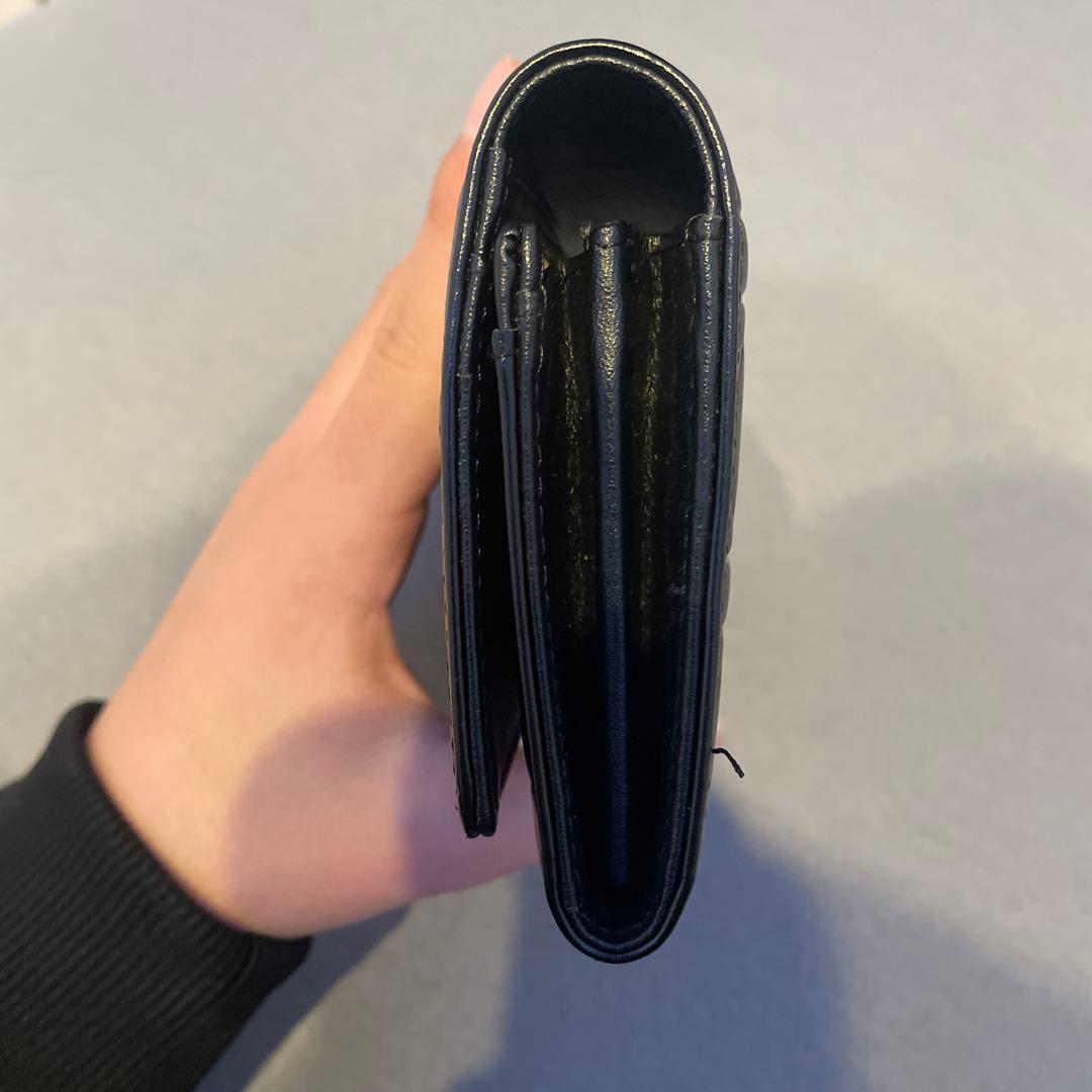 Dior 黒 レザー キルティング 長財布