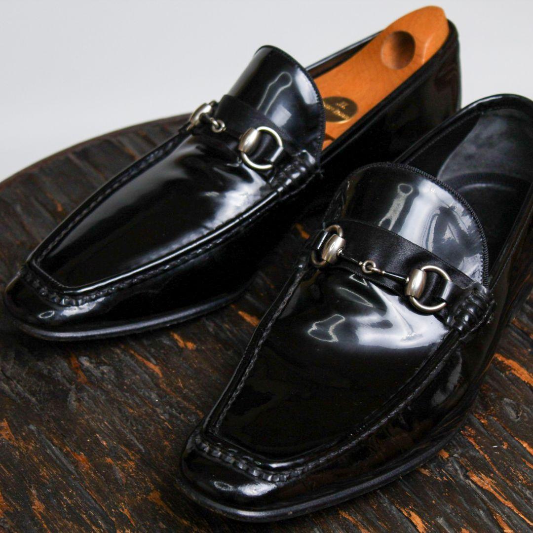 【美品】GUCCI グッチ パテントレザー ホースビット エナメル ローファー