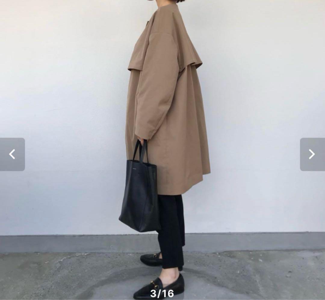tinoir ノーカラートレンチコート