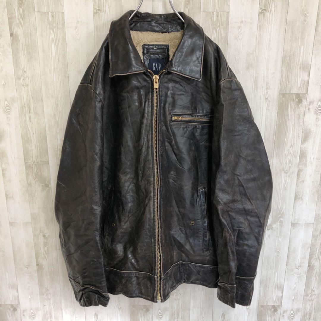 得価通販 オールドギャップ 90s ビッグシルエット Vwoga-m34330445912 レザージャケット ボアライナー 人気ショップ