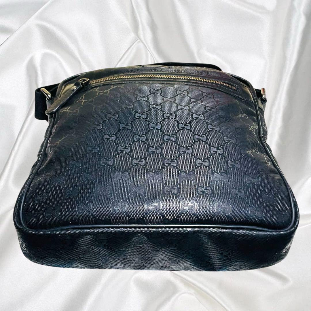 【GUCCI】グッチ GG シマ インプリメ PVC 斜めがけ ブラック 黒