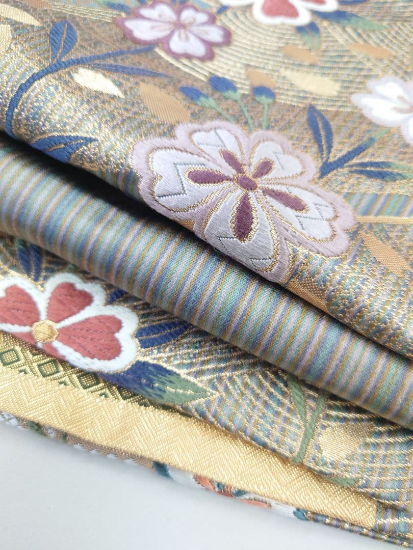 高知インター店】 FN10514y 着物 振袖 正絹 袋帯 六通柄 花柄 着物