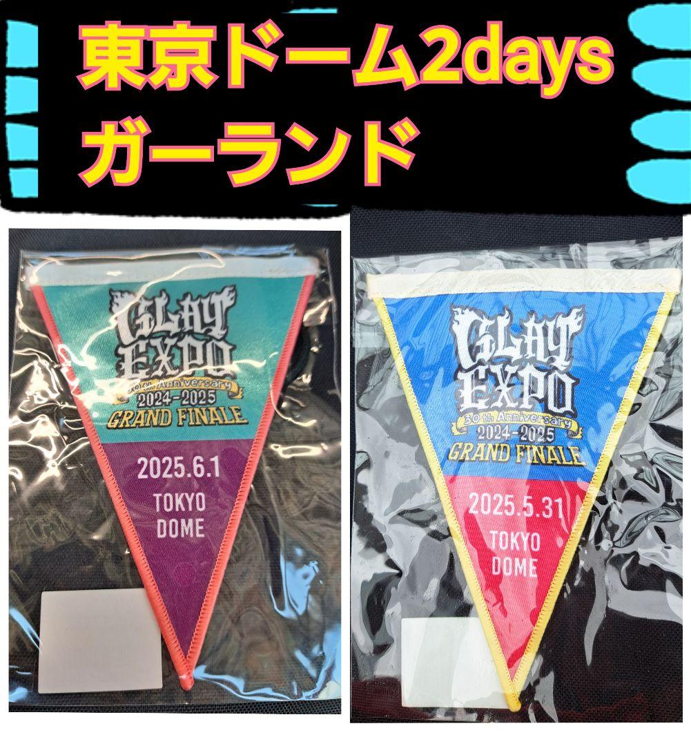 オマケ付き★ GLAY 東京ドーム ガーランド 2枚 セット バッジ フラッグ