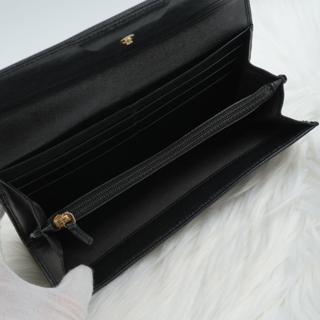 極美品　箱付き　FENDI フェンディ　長財布　レザー　ロゴグラム　ブラック
