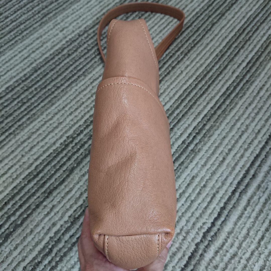genten レザーショルダーバッグ ベージュ