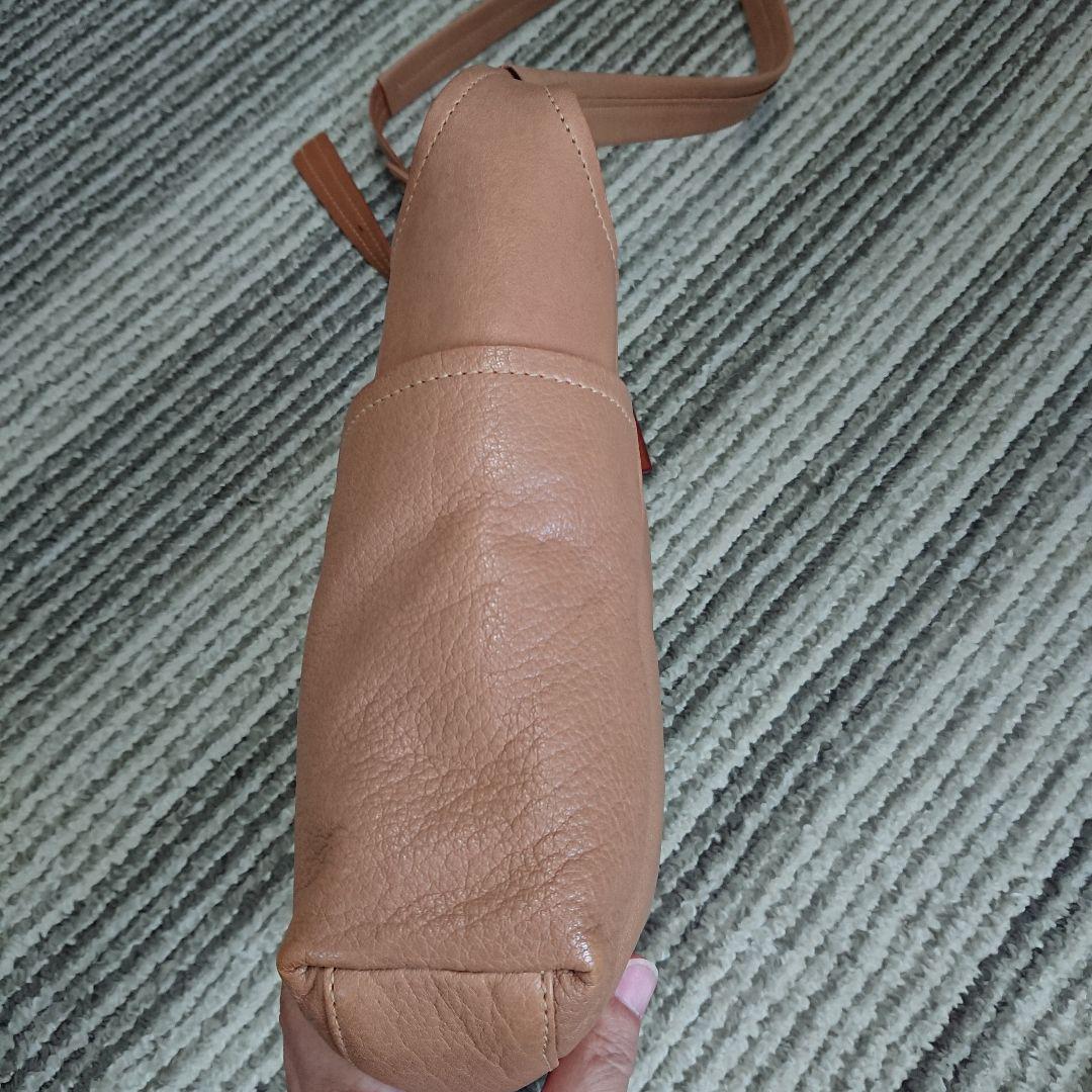 genten レザーショルダーバッグ ベージュ