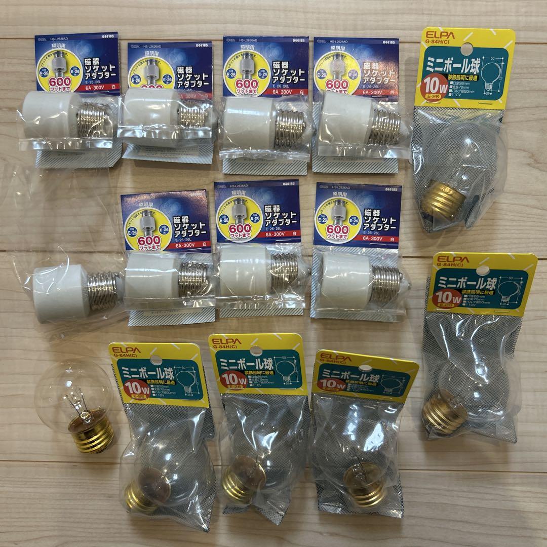 未使用　オーム電機　ソケットアダプター　E-2626L E-26 ELPA