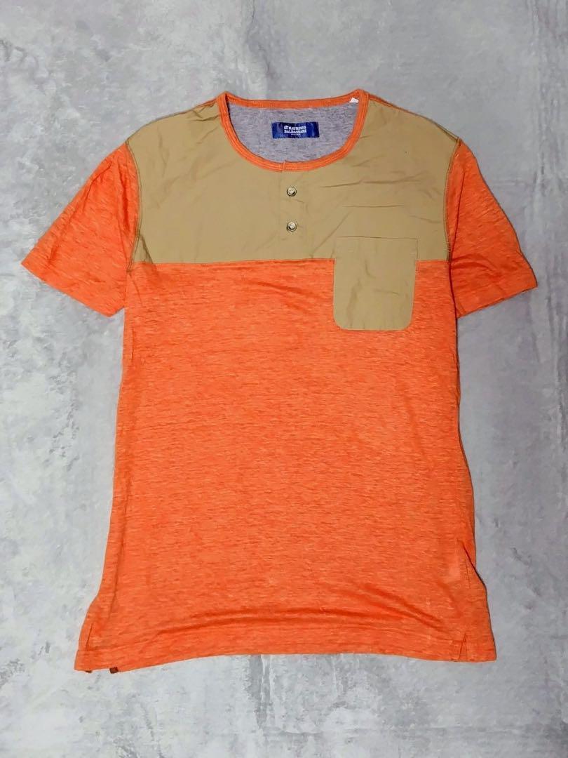 MAURIZIO BALDASSARI ヘンリーネック 切替 半袖 Tシャツ 5,900円