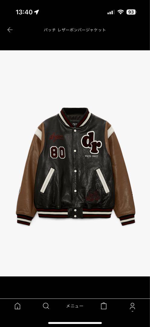 ZARA レザーボンバージャケット - ジャケット・アウター