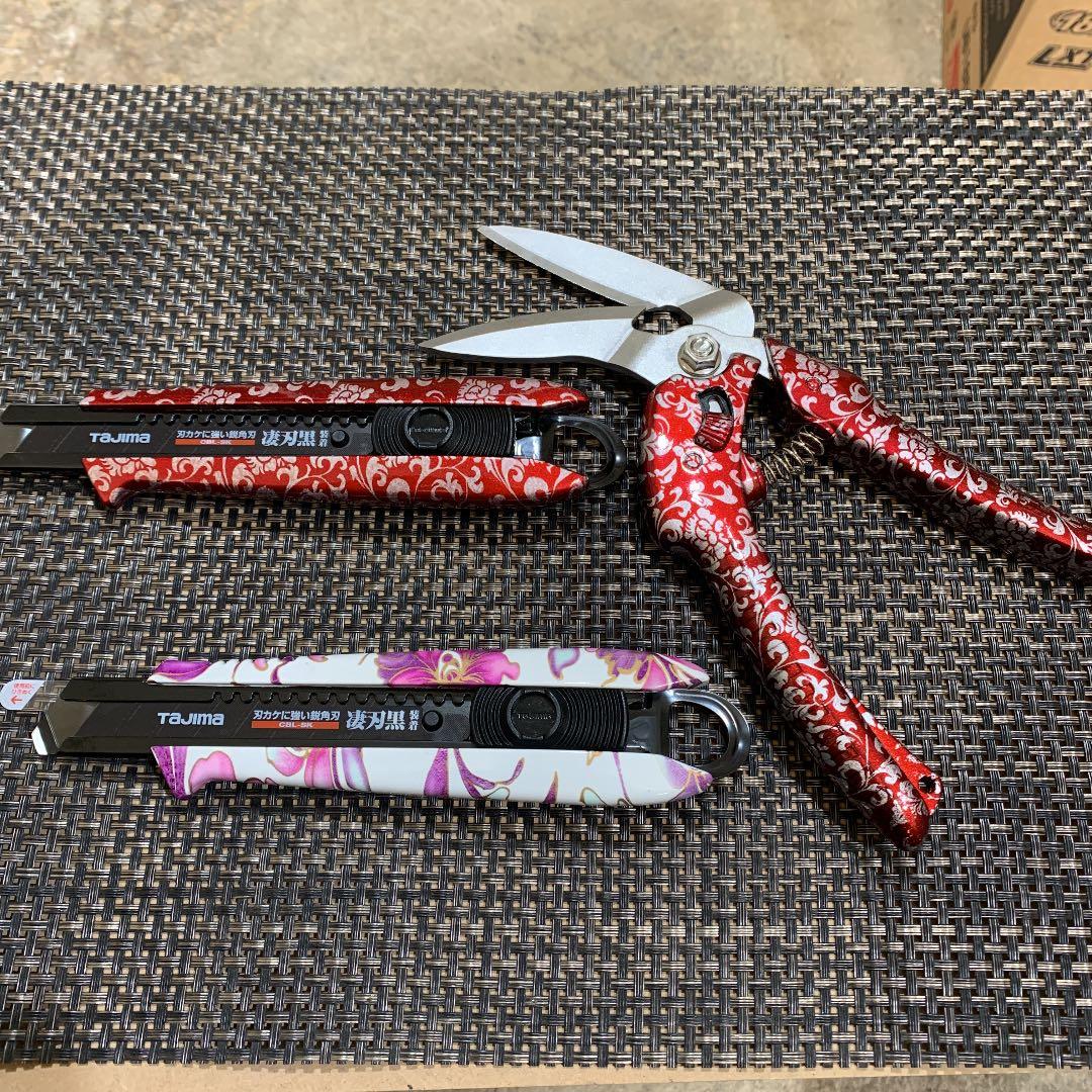 工具塗装　ひろ様　確認用 商品詳細タジマ　カッター雅柄キャンディレッドに豪華な柄万能ハサミ　AD SST-220ADキャンディレッドに豪 【IQY3261544598】(5399999円)