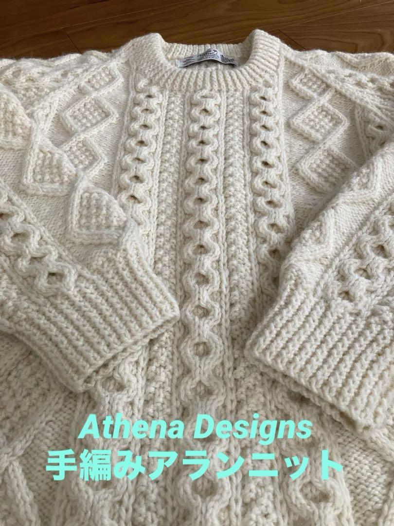 Athena Designs アイボリー ケーブルニットセーター