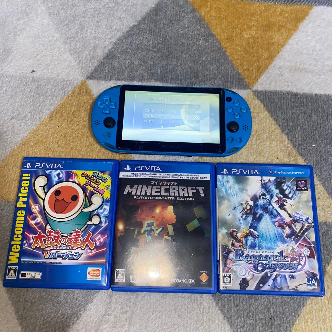 PS Vita 本体 青色 + ゲームソフト3本