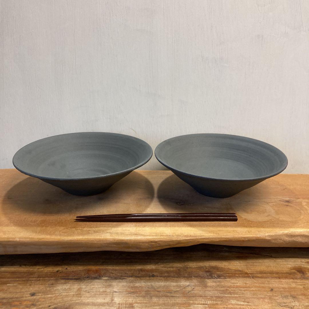 人気NEW ぴー様専用新品 陶器 陶芸作家 黒のミドルどんぶり2個 A XJdxY-m34354010425 人気大人気