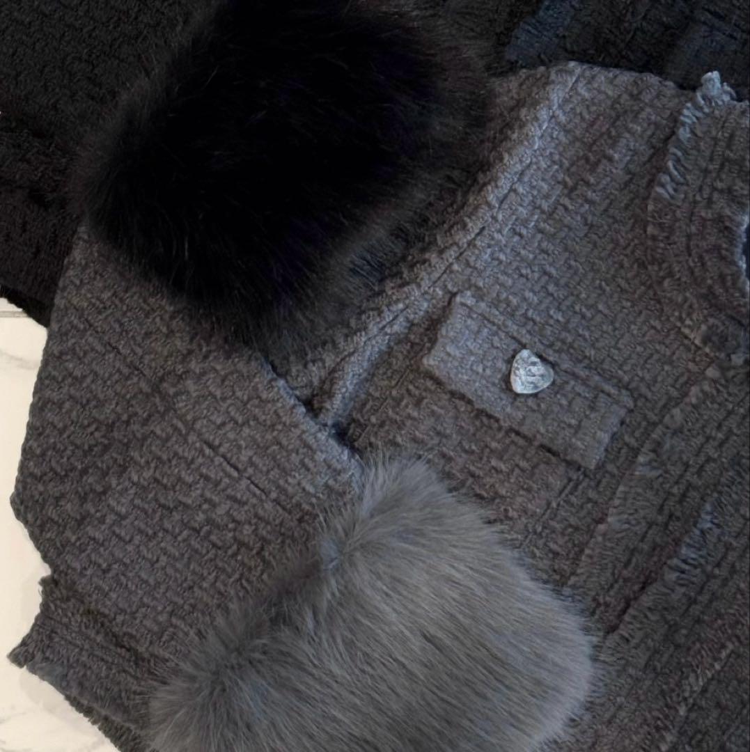 完売品】lumignonルミニョン tweed fur snow jacket ジャケット