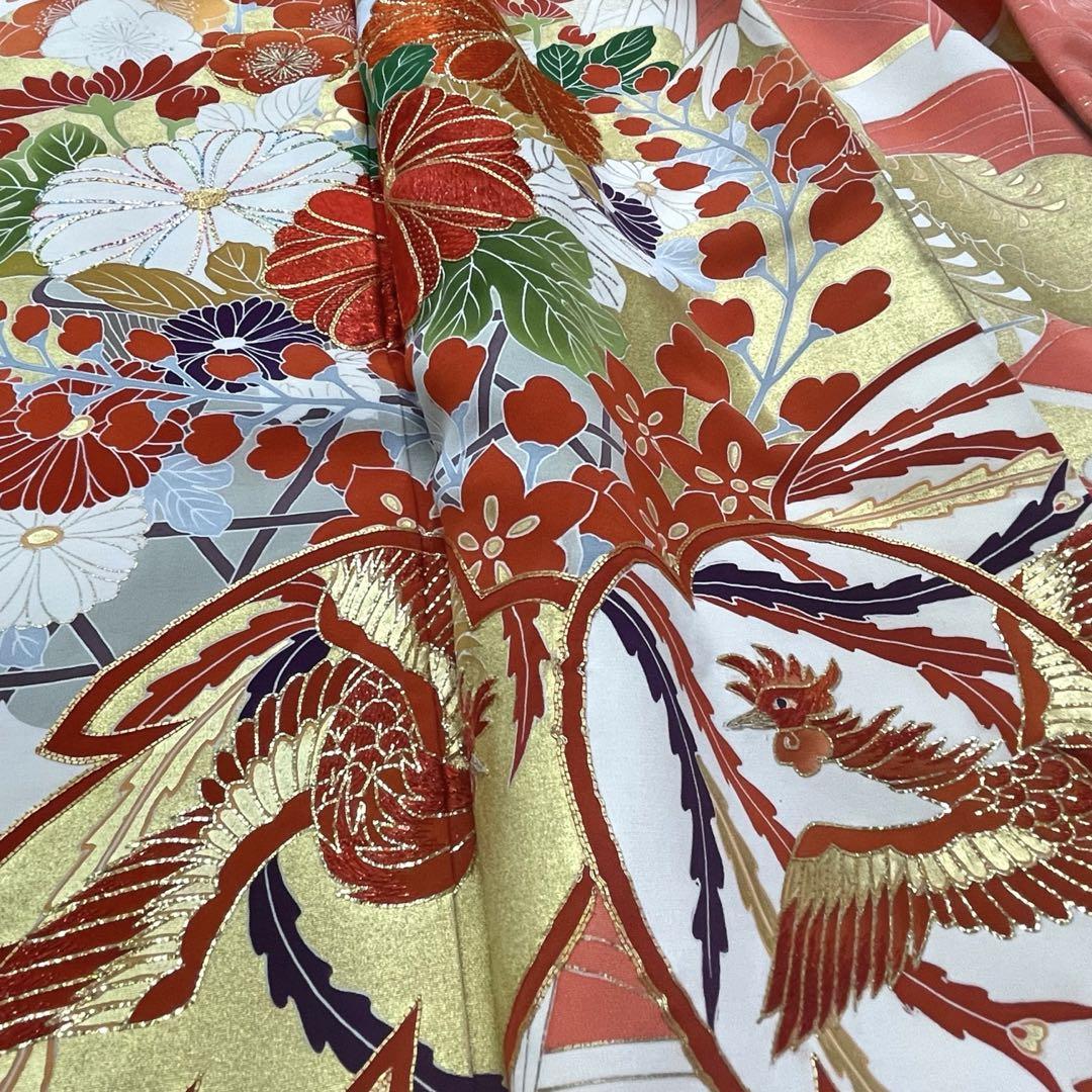 極上逸品　落款　手書き京友禅　千總振袖　日本刺繍　鳳凰菊桐牡丹梅　新品しつけ付き