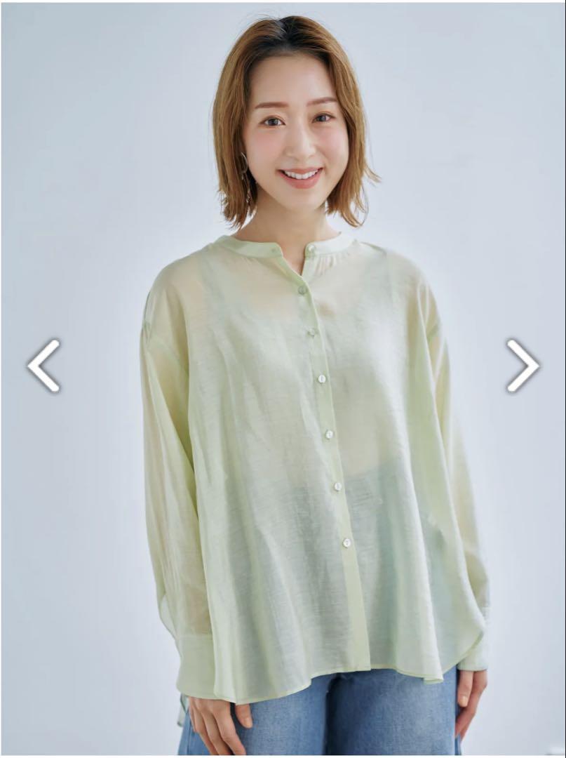 新品　COHINA シアーバックフレアヨークシャツ