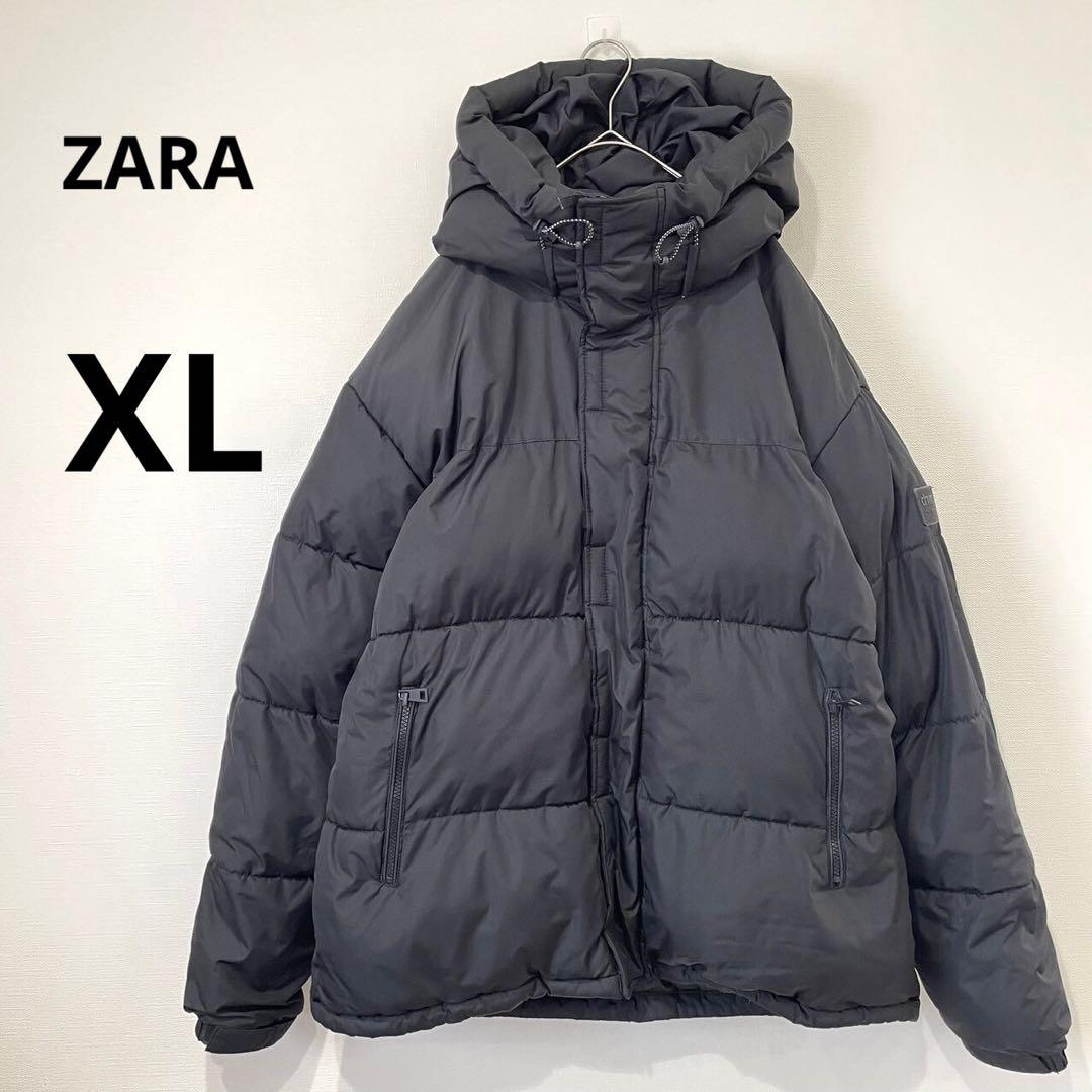 ザラ フード付きジャケット ブラック XL ハイネック 防寒 シンプル ゆったり