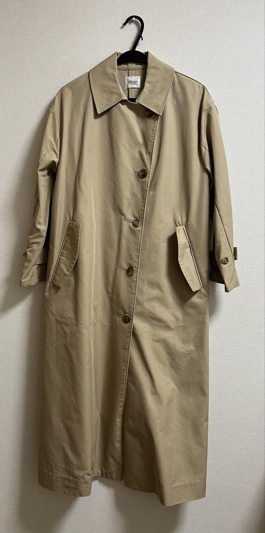 【emmi atelier】デザインベルト付き　ロング　ベージュトレンチコート