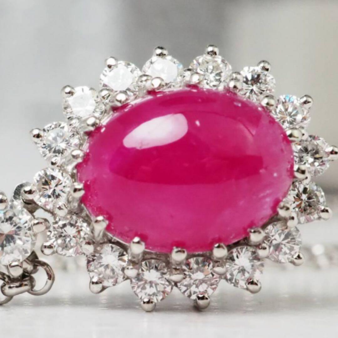 Pt850 ルビー 3ct セイコージュエリー　刻印　ネックレス　ダイヤモンド