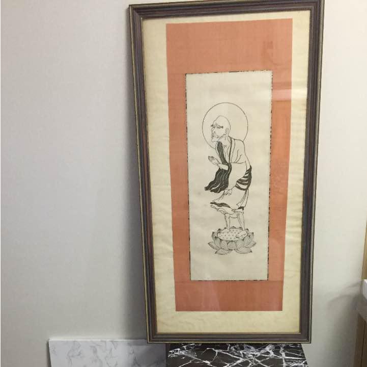 再入荷のおすすめ最新情報 一遍上人御影 木版画 限定、35.紙片有り。 絵画