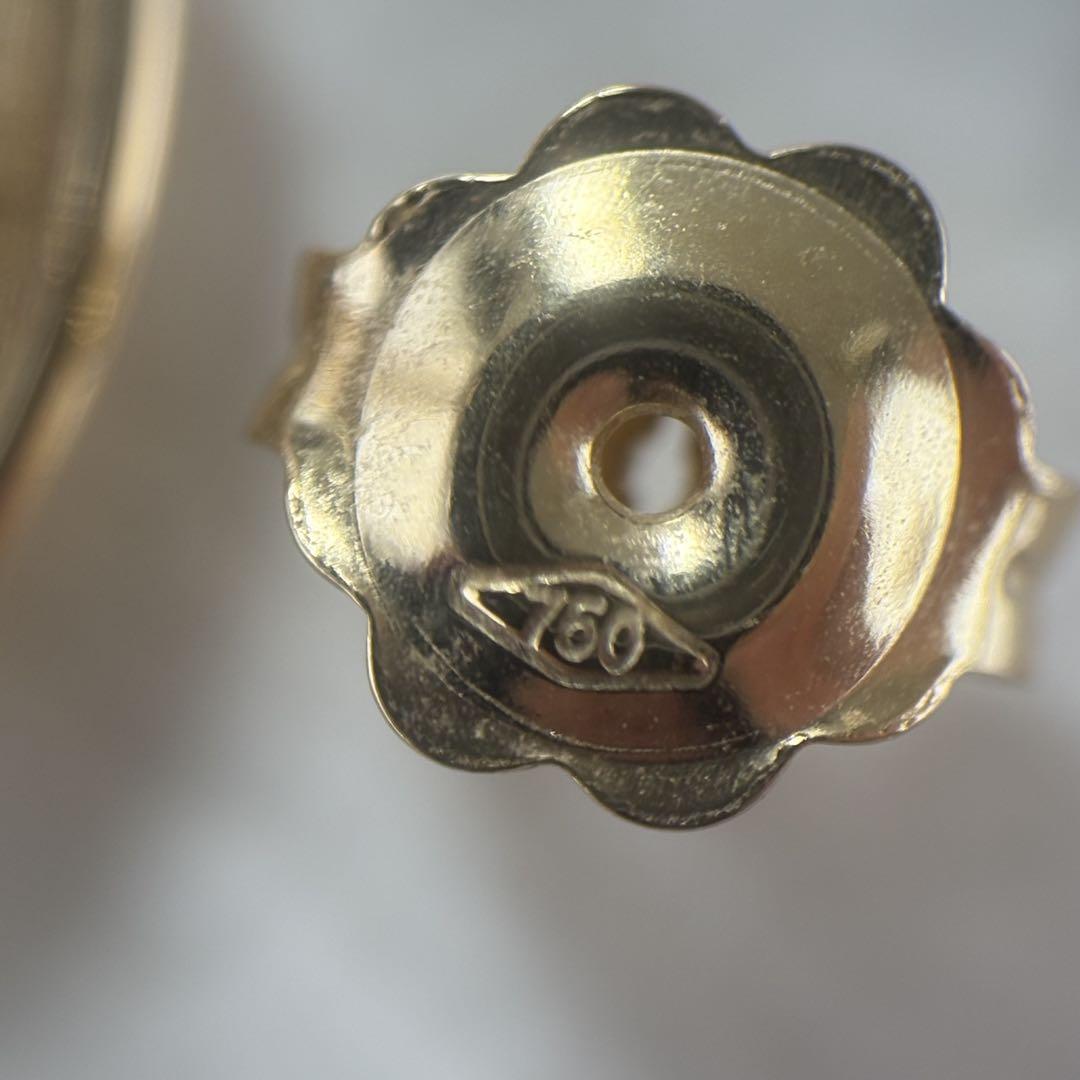 016【マルコビチェゴ】K18 色石　ピアス　揺れる