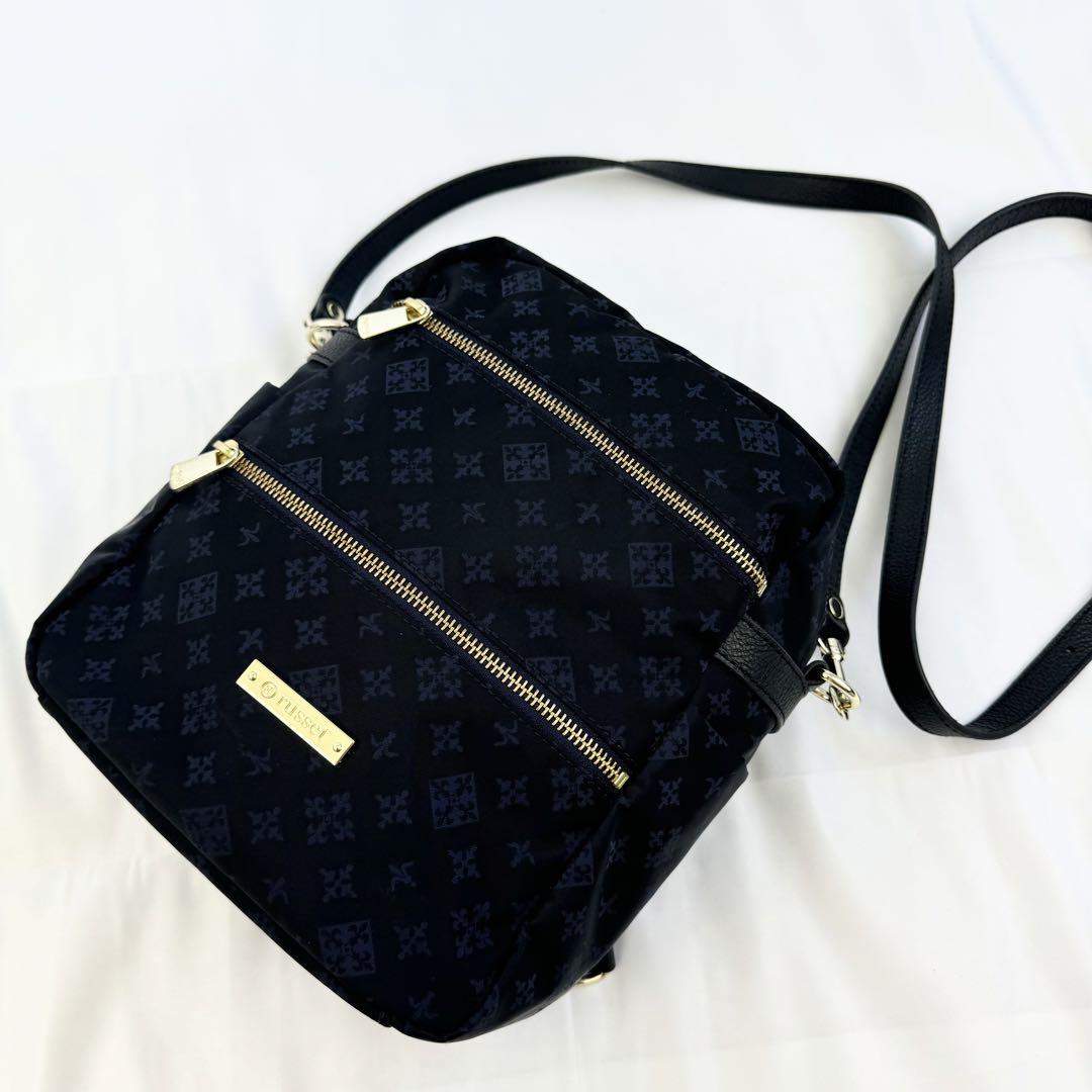 極美品 RUSSET 2way モノグラム ネイビー リュック ショルダー
