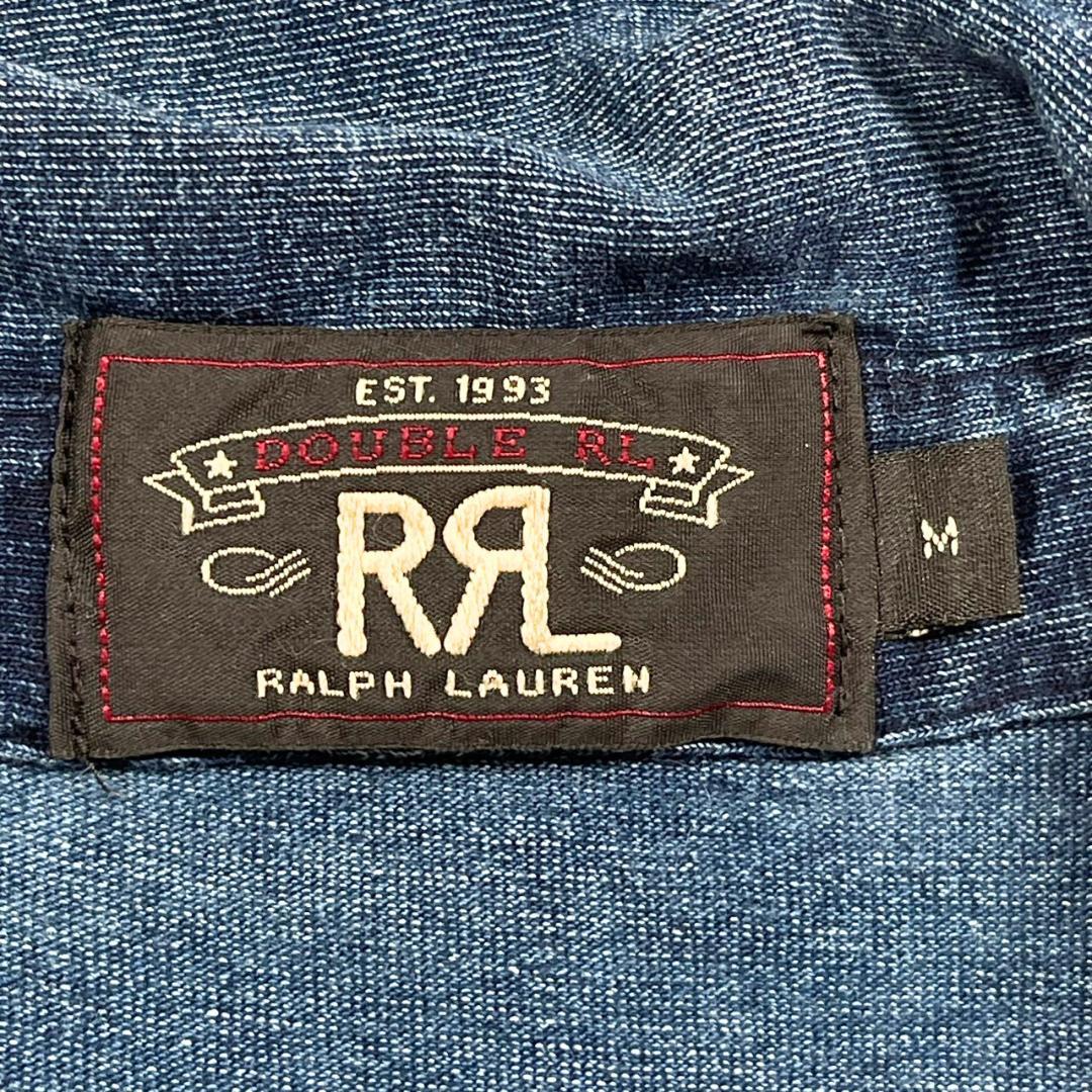 ✨RRL✨ 一つ星タグ デニム ポロシャツ ストレッチ性◎ ML位 薄手