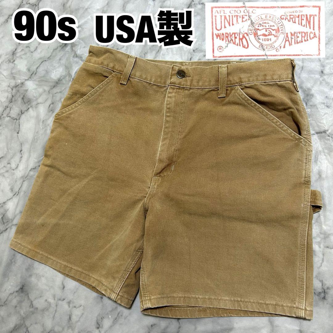 80s USA製　カーハート　ペインターショートパンツ　W34 ブラック carhartt カーハート ワークショートパンツ ショーツ 黒 W34
