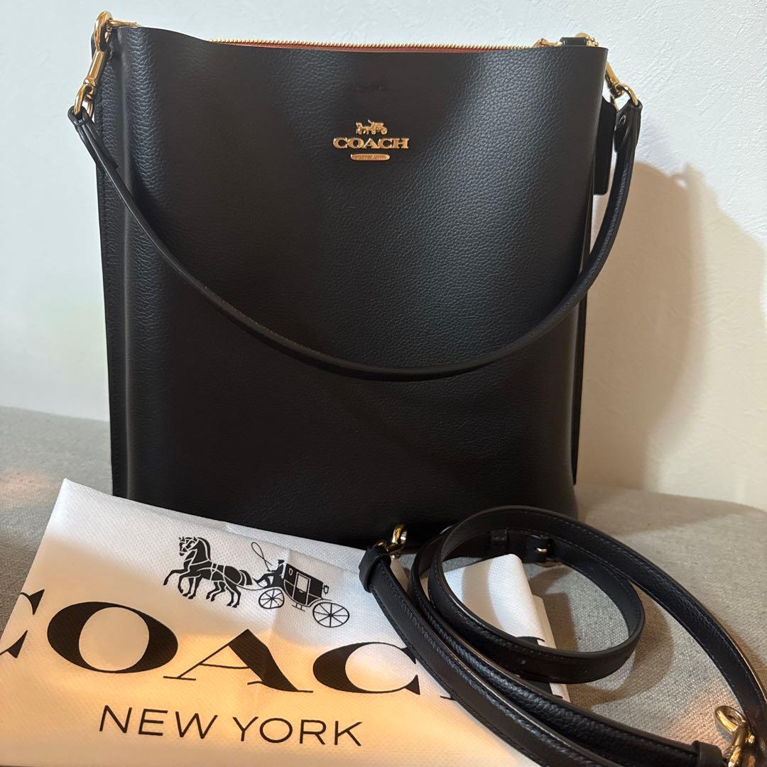 級 コーチ モリーバケット 2way ショルダーバッグ レザー ブラックCOACH