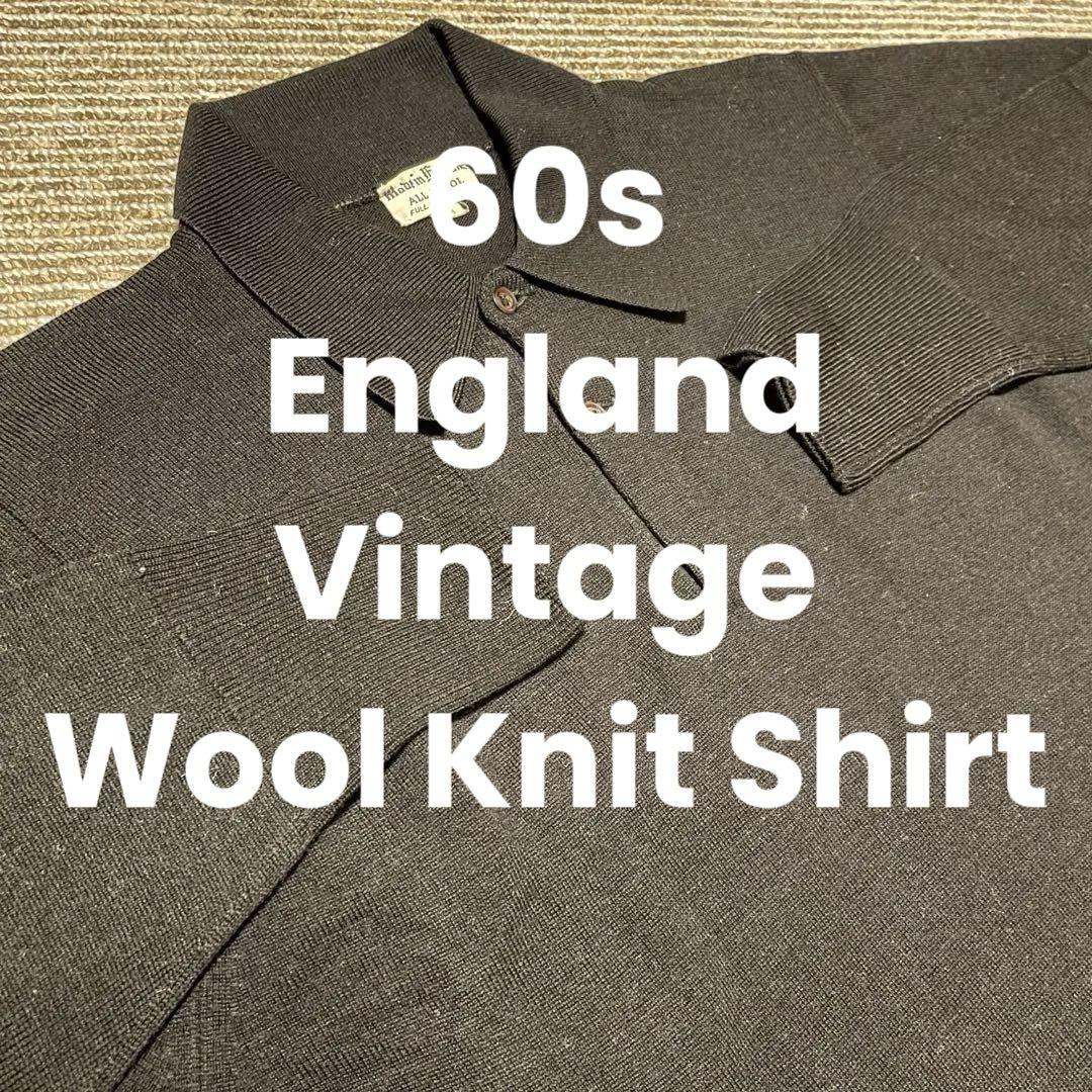 夏至セール　60s UK Vintage Knit Shirt Mサイズ