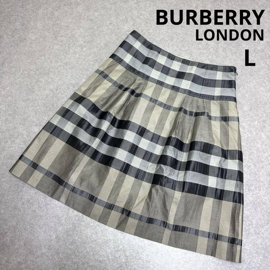 値下げ！BURBERRY LONDON フレアスカート バーバリー ロンドン BURBERRY LONDON シルク フレアスカート