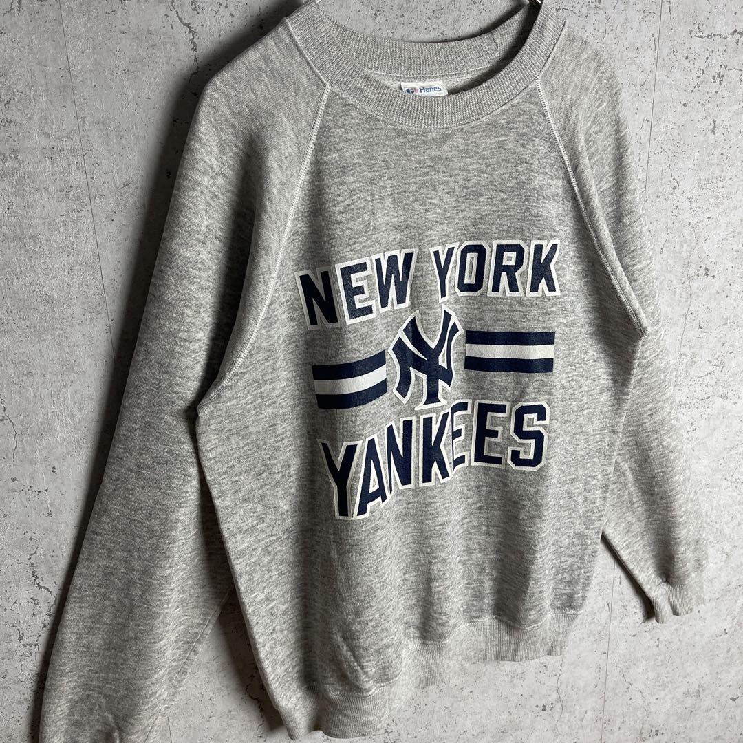 80s' USA製 ヘインズ MLB ヤンキース スウェット トレーナー 古着