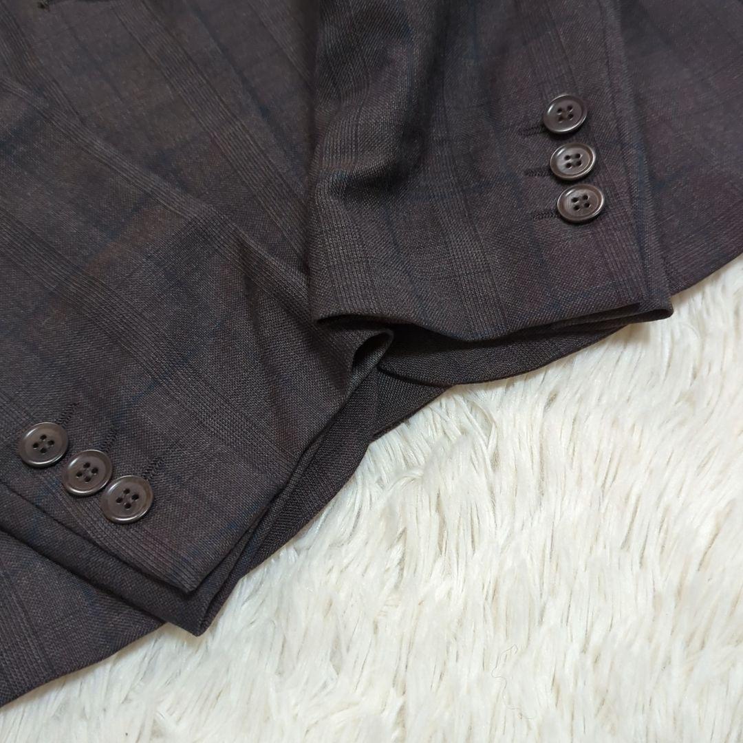 美品 スーツカンパニー REDA 110s パンツスーツ グレンチェック 茶