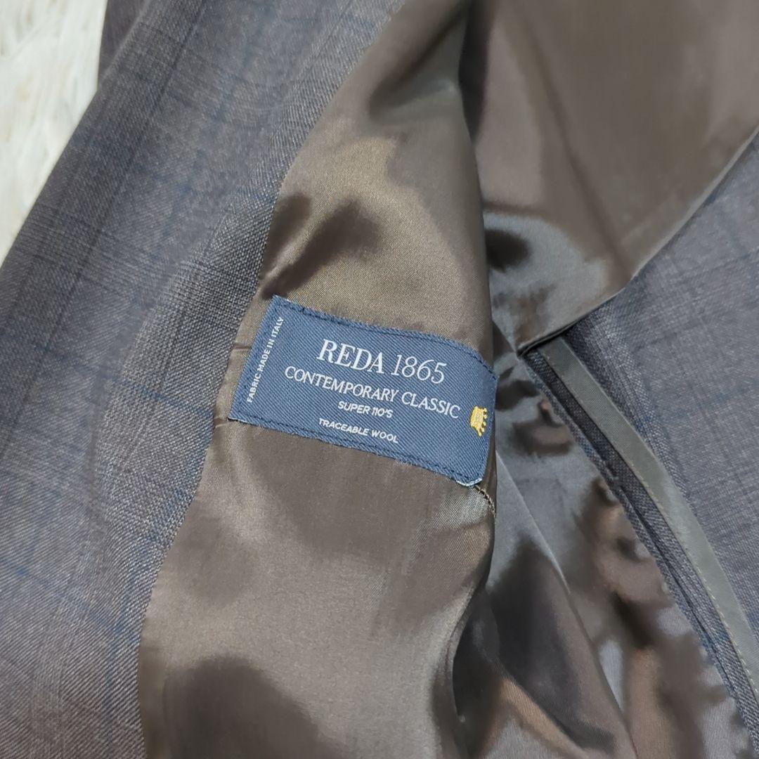 美品 スーツカンパニー REDA 110s パンツスーツ グレンチェック 茶
