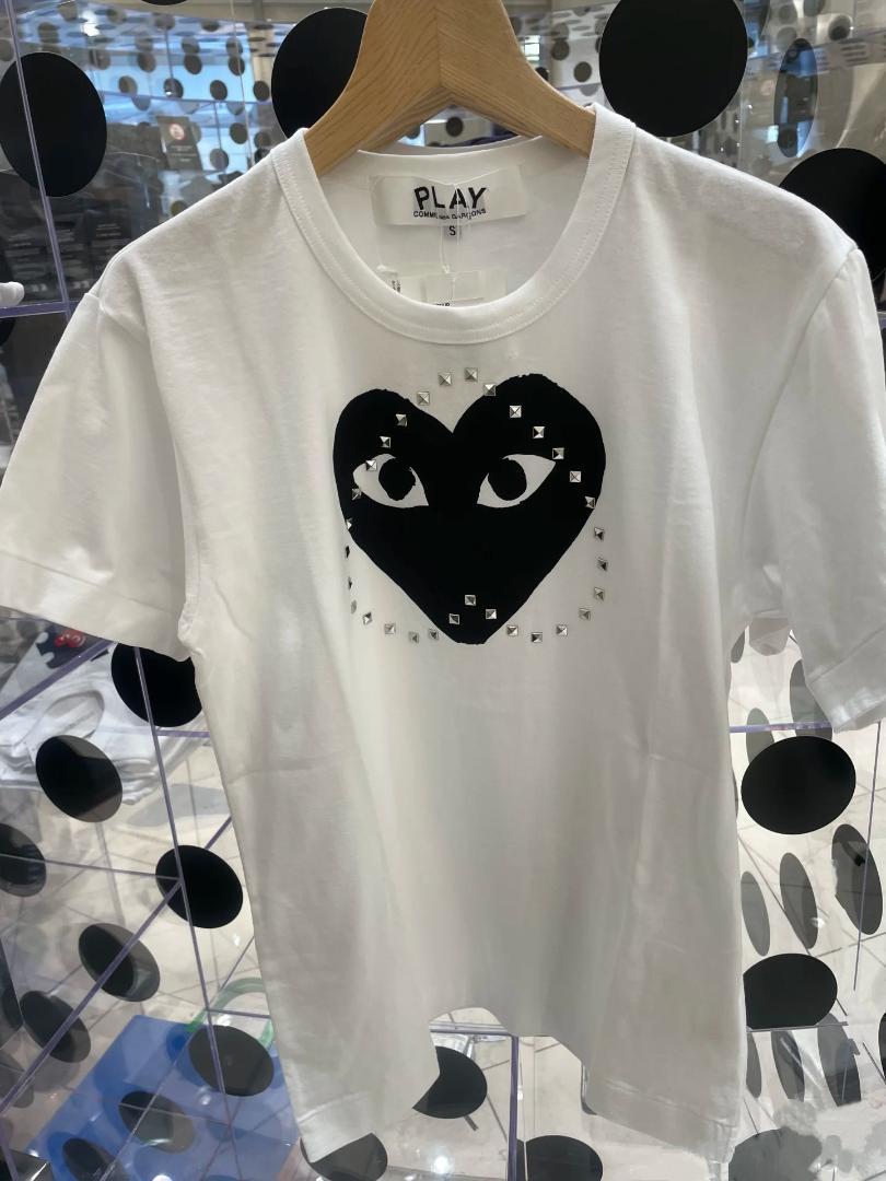 PLAY COMME des GARÇONS ハートスタッズ付き Tシャツ 黒S