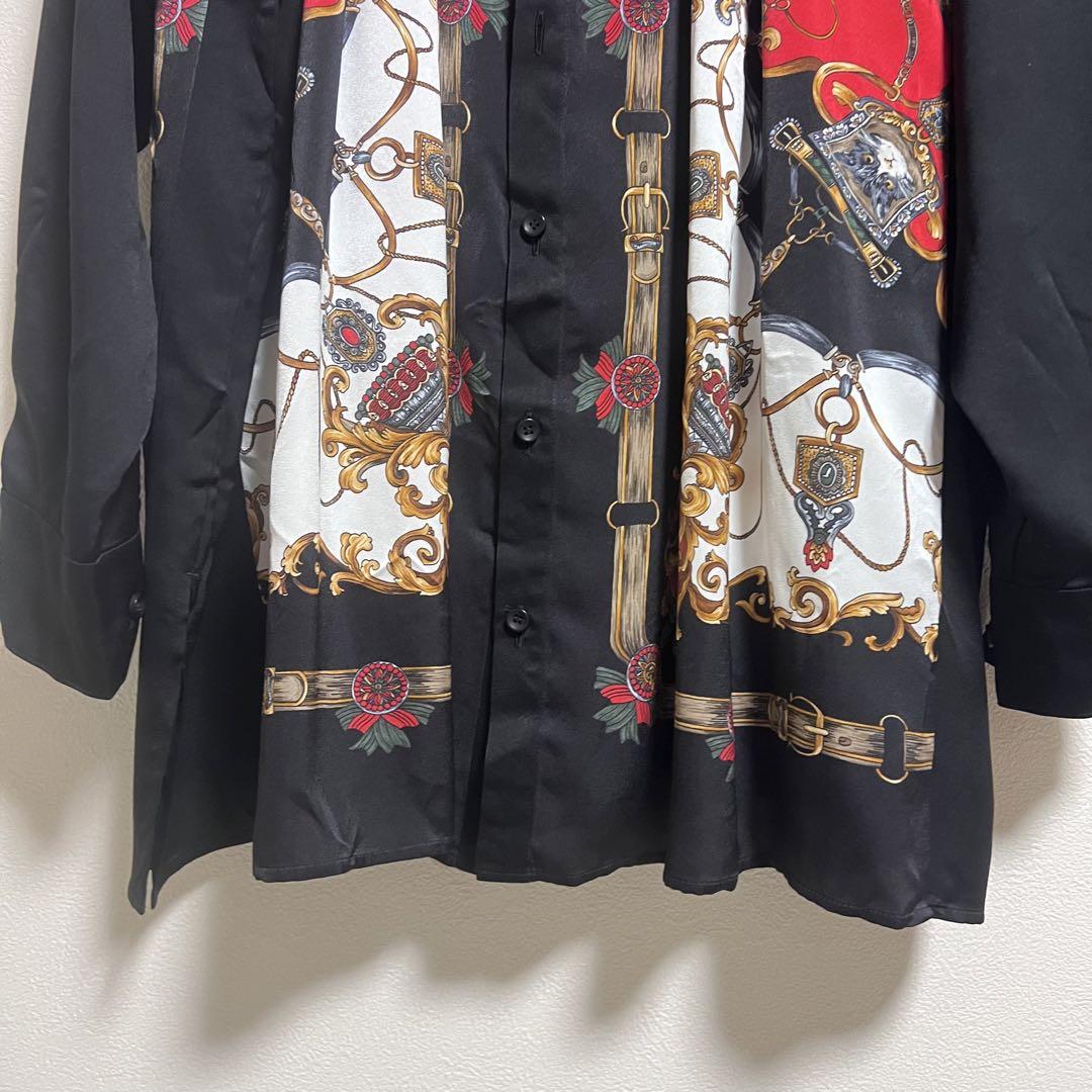 &ellecy ネコスカーフ シャツ ブラック