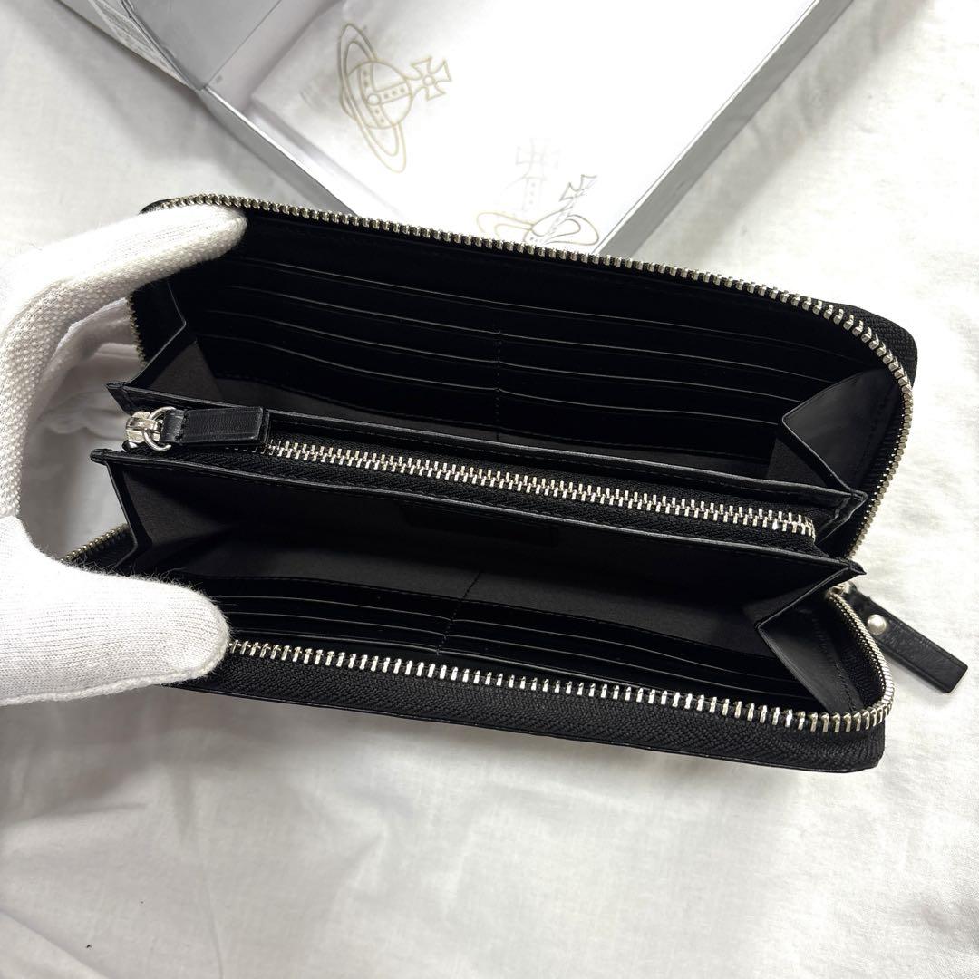 未使用級 Vivienne Westwood 革 デカオーブ レザー 長財布箱付